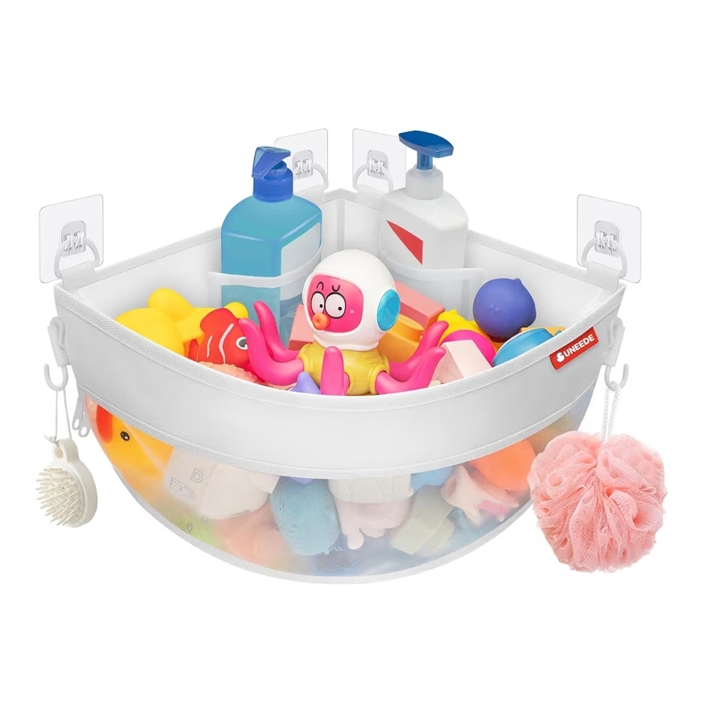 UNEEDE White Bath Toy Organizer